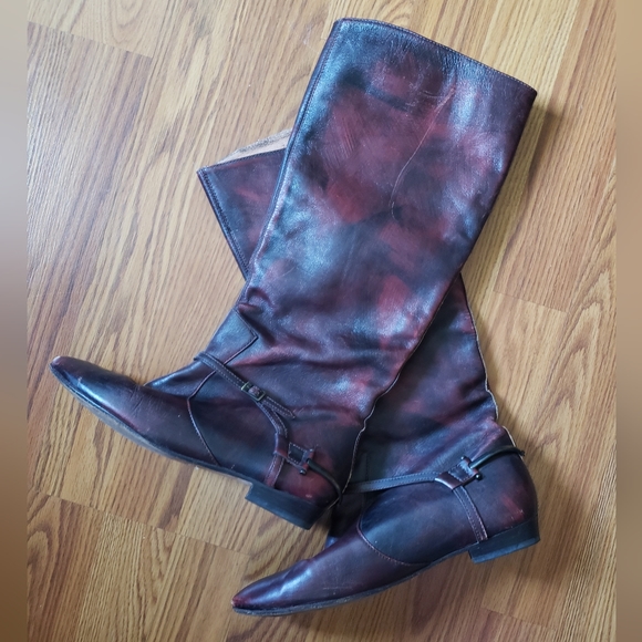 Frye Bonnie Harness pull-on riding boots Oxblood sz 7.5